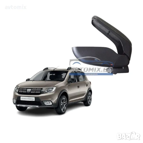 Подлакътник, Dacia Logan, Sandero, след 2016 г., еко кожа, черен, снимка 1