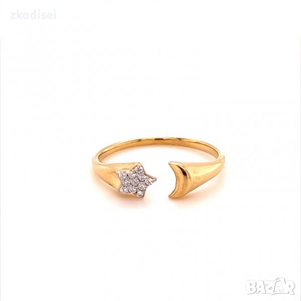 Златен дамски пръстен 1,91гр. размер:56 14кр. проба:585 модел:14287-3, снимка 1