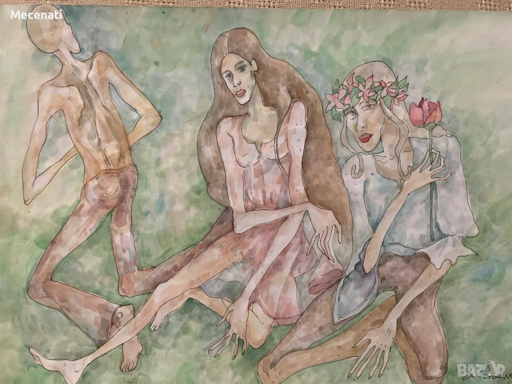 АНА ВАСИЛЕВА акварел/туш, снимка 1