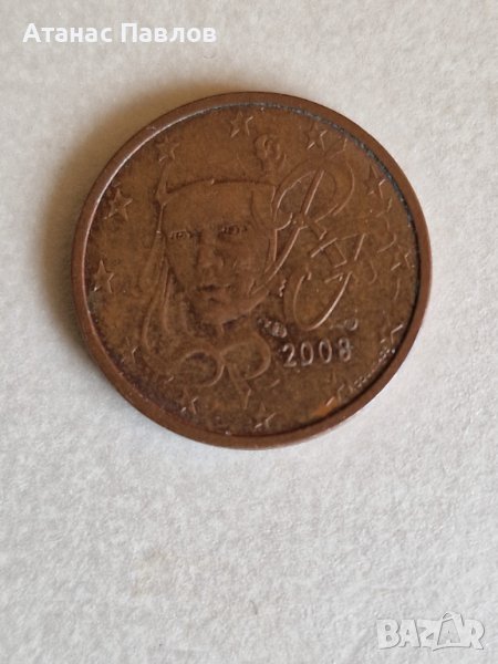 2 Евроцента Франция 2008 г., снимка 1