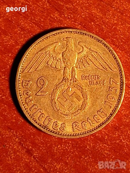 Сребърна монета 2 райх марки свастика, снимка 1