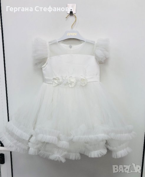 Бяла официална рокля Размери -6м.12м.18м.24м.36м. Цена -58 лв, снимка 1