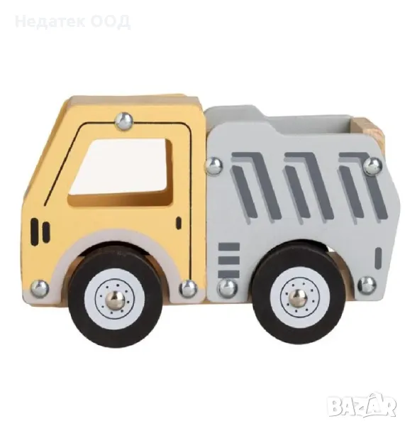 Дървен камион, Жълт, 14x7x9см, снимка 1