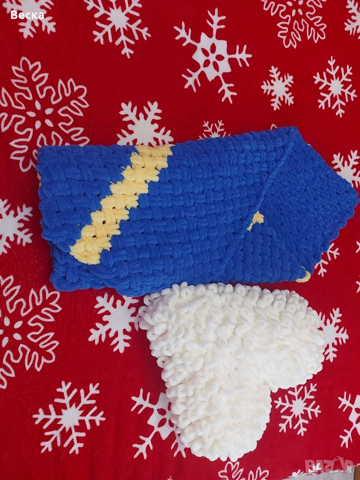 Ръчно израбено одеяло+сърце, снимка 1