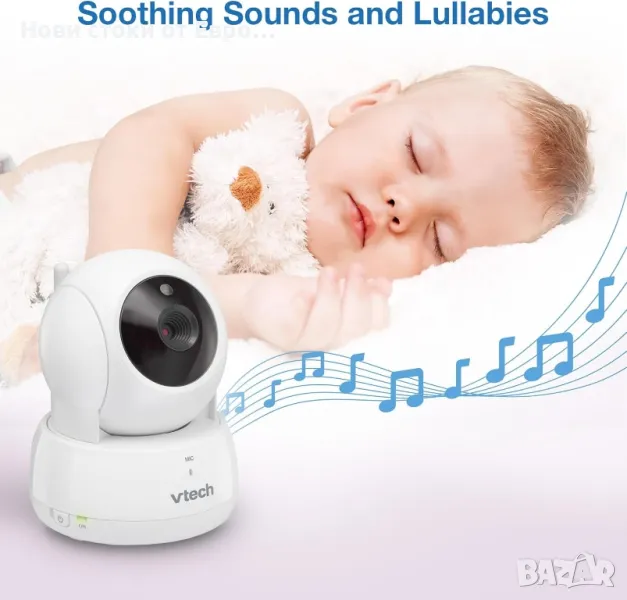 VTech VM924 5-инчов екранен дистанционен монитор с камера и аудио, до 31 часа батерия за аудио , снимка 1