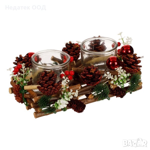 Коледен свещник, Двоен, 25x19x11cм, снимка 1