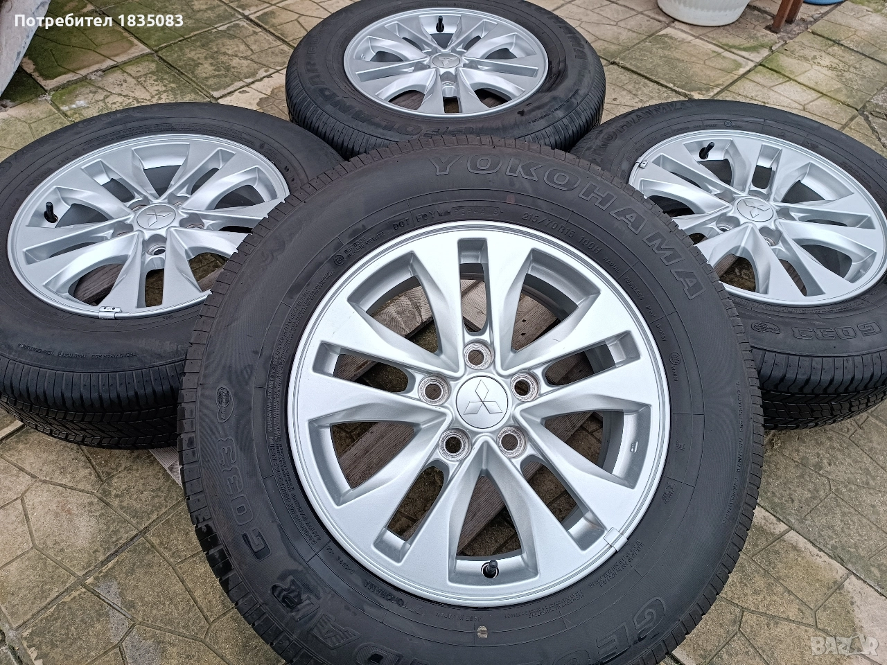 Лети джанти 16ки 5х114.3 Mitsubishi + летни гуми 215/70/16 Yokohama, снимка 1