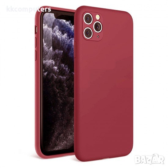 Силиконов кейс Silicone Soft Cover, За iPhone 14 (6.1), Бордо, снимка 1