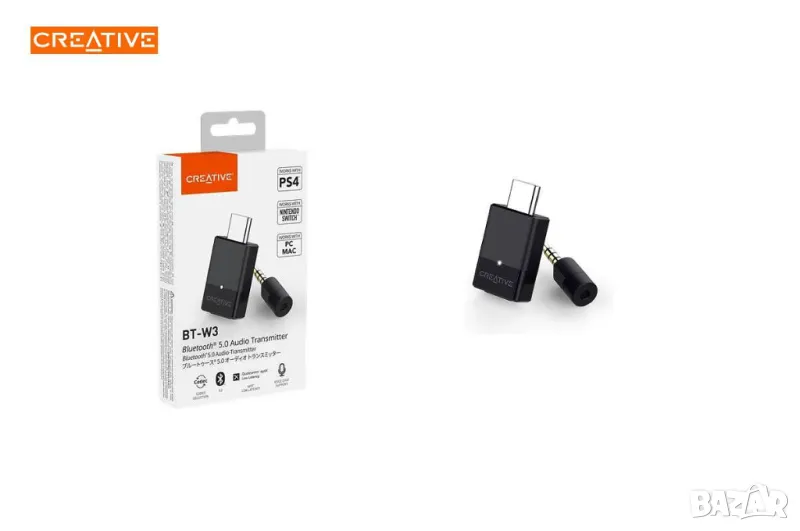 Creative BT-W3 USB/USB-C Bluetooth 5.0 Аудио трансмитер, снимка 1