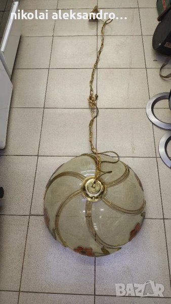 полилей стъкло месинг, снимка 1