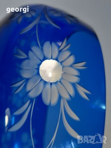 кристална бонбониера син фасетиран кристал , снимка 5 - Антикварни и старинни предмети - 42672485