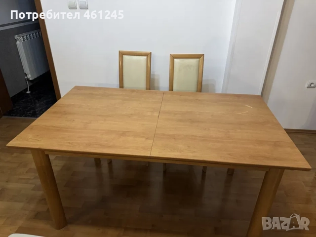 Маса за трапезария разтегателна к-т с 6 стола, снимка 4 - Маси - 52210023