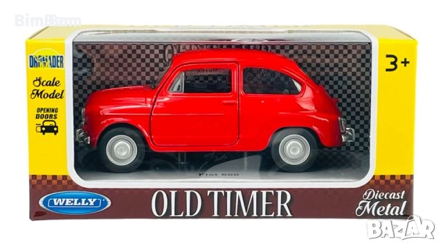 Колекционерска метална количка FIAT 600 / WELLY