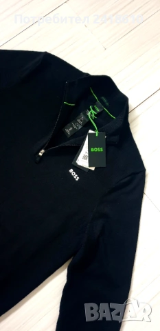 Hugo Boss Momemntum - X _QZ Cardigan Merino Knitted Half Zip Mens Size L НОВО! ОРИГИНАЛ! Мъжка Вълне