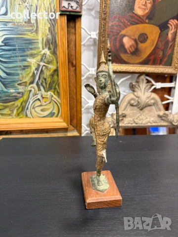 Бронзова тайландска фигура на принц Рама. №7992, снимка 6 - Антикварни и старинни предмети - 53944129