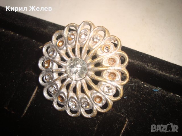 СТАРА СРЕБРИСТА БРОШКА с КРИСТАЛИ 17572, снимка 3 - Антикварни и старинни предмети - 31292783