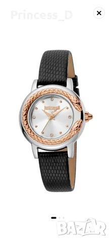 Just Cavalli часовник с естествена кожа и елементи Swarovski