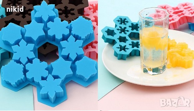 12 Снежинки снежинка дълбоки силиконов молд форма за фондан шоколад бонбони калъп гипс свещ