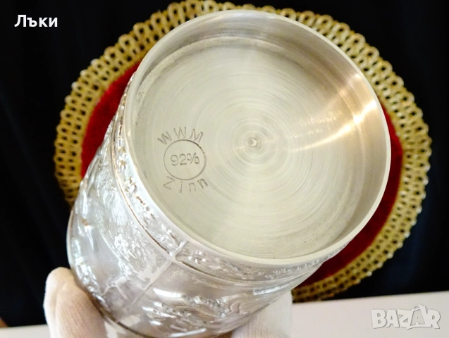 Калаена чаша,халба,Елен,Куче,ловни картини,350 мл. , снимка 6 - Антикварни и старинни предмети - 52216786