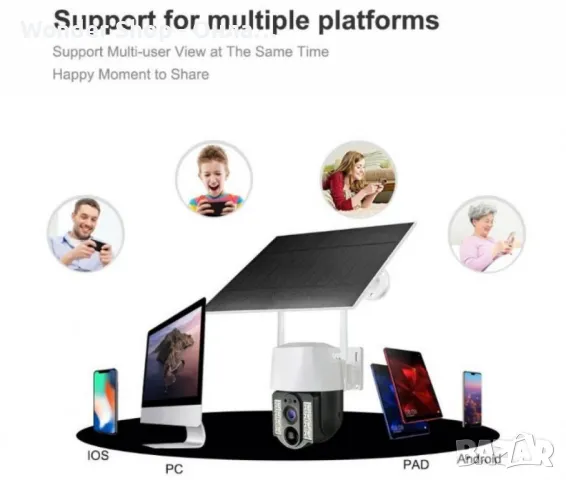 WiFi соларна камера 4G SIM карта, 8MP V380 VC3-4G, снимка 7 - IP камери - 49200359