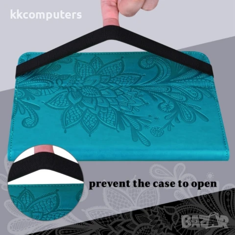 Amazon Kindle Fire HD 10 2021 / HD 10 Plus 2021 Flower Кожен Калъф и Протектор, снимка 10 - Калъфи, кейсове - 50977546