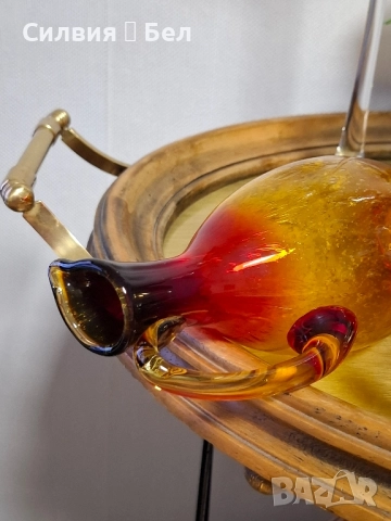 Винтидж стомна Арт стъкло , снимка 4 - Антикварни и старинни предмети - 52061590