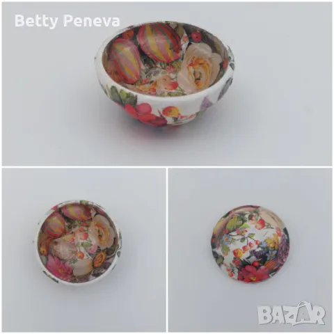 Великденски сосиерки/мини купички направени чрез декупаж