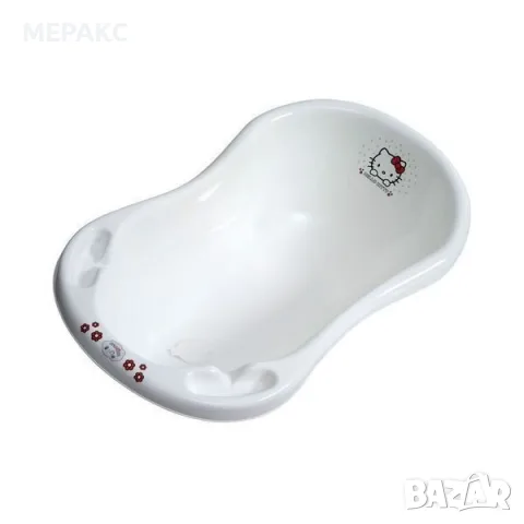 Бебешка вана за къпане с тапа Hello Kitty бяла