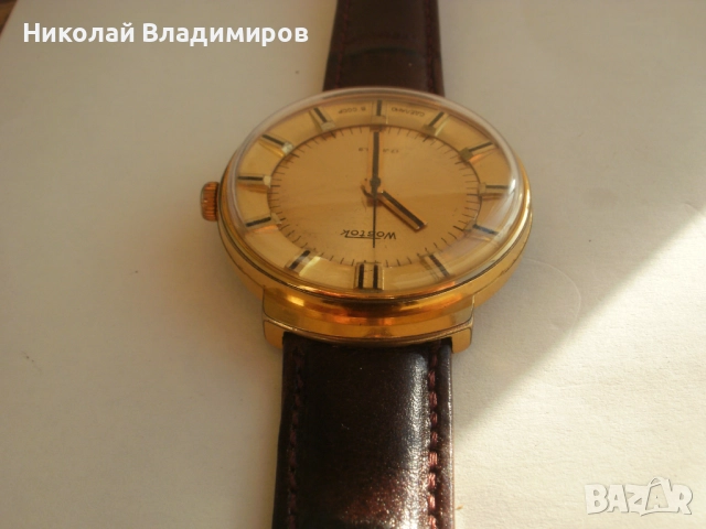 Wostok Восток голям 38,3 мм. мъжки руски позлатен ръчен часовник, снимка 11 - Мъжки - 52377857