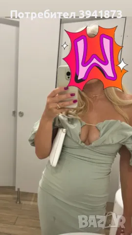 Ефектна рокля Asos с така актуалния цвят sage, снимка 2 - Рокли - 48063373