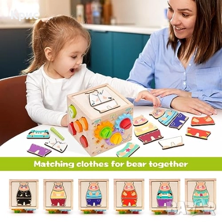 Образователна Монтесори играчка куб от дърво., снимка 3 - Образователни игри - 52562179