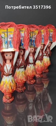 Нестинарка-Тази която танцува върху жаравата- Дървена кукла с българска национална носия, снимка 3 - Други - 51579666