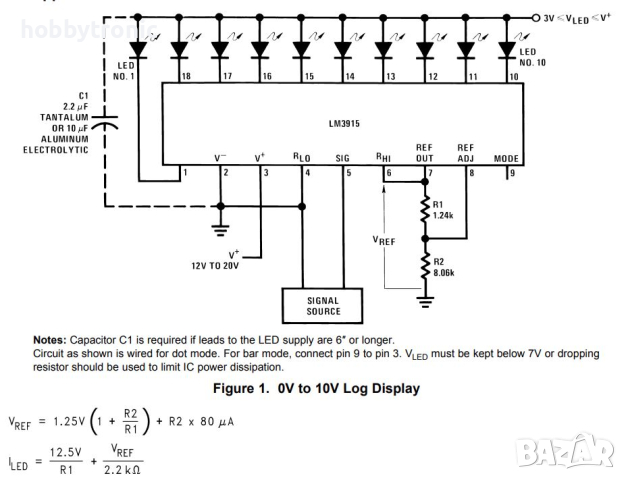 LM3914, LM3915 dot/bar display driver, снимка 3 - Друга електроника - 44755838