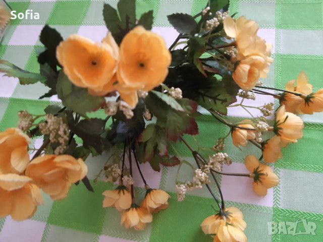 Керамичен съд кошница за декор/ Букети изк.цветя 3броя
