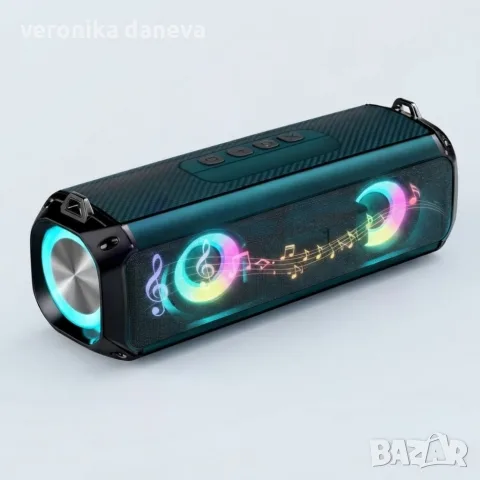 Преносима Bluetooth колонка – Безжичен високоговорител с LED светлини, снимка 4 - Bluetooth тонколони - 55854420