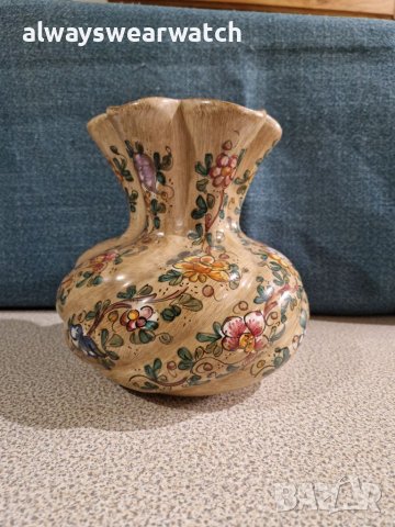 Декоративна керамична ръчно изработена италианска ваза Gubbio, снимка 5 - Вази - 38776711