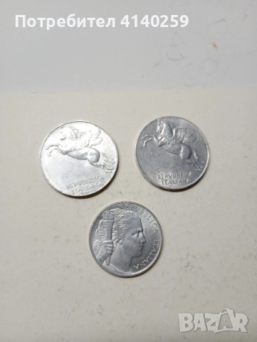 Италия монети 10 лири 1949 г 1950 г 5 лири 1949 г , снимка 1