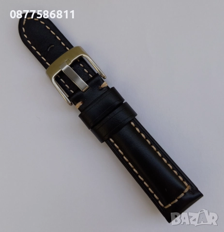 НОВА КАФЯВА КОЖЕНА КАИШКА ОБШИТА С БЯЛ ШЕВ/КОНЕЦ. ЛУКСОЗНИ КОЖЕНИ КАИШКИ ЗА ЧАСОВНИЦИ С БЯЛ ТИГЕЛ., снимка 12 - Каишки за часовници - 51612183