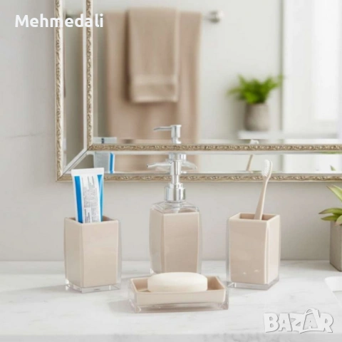 Комплект аксесоари за баня Cheffinger – 4 части, снимка 2 - Органайзери - 53168714