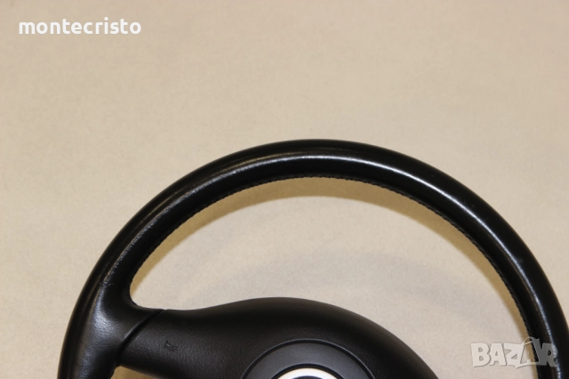 Трилъчев кожен волан VW Passat B5.5 (2000-2005г.) airbag волан, снимка 9 - Части - 52730616