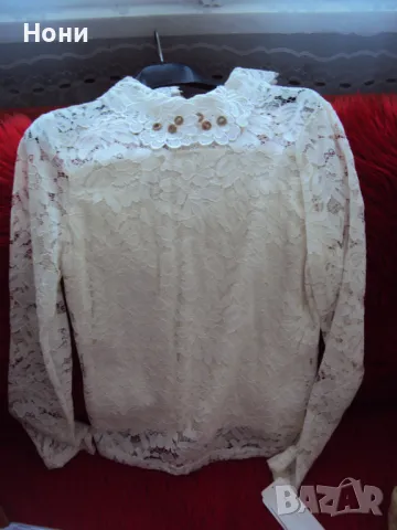 Дантелена блуза Ръст М с дълъг ръкав