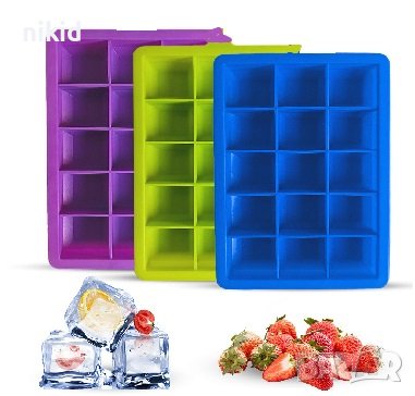 15 бр квадрат куб кубчета силиконов молд форма калъп за фондан шоколад гипс сапун бонбони желе гипс