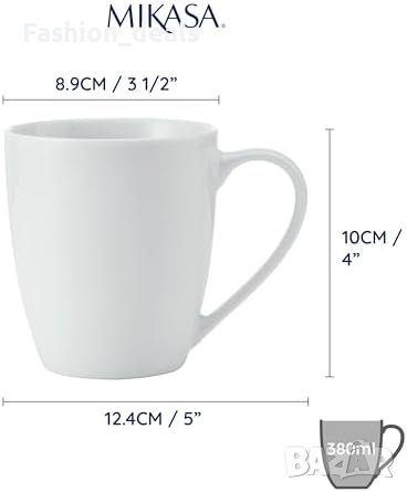 Нов компелкт MIKASA Елегантни Порцеланови Чаши 4 броя 380мл , снимка 2 - Други стоки за дома - 42824318