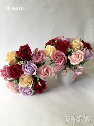 Букет с ароматни сапунени рози, снимка 12 - Декорация за дома - 32962692