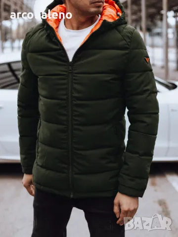 Мъжко зимно ватирано яке с качулка, 4цвята , снимка 6 - Якета - 47969587