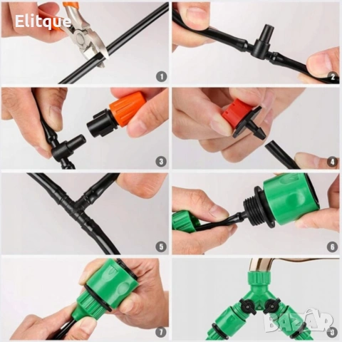 Комплект за капково напояване 25 м – пълен сет с регулируеми дюзи, снимка 4 - Други стоки за дома - 54219514