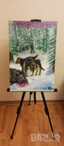 Маслена картина " Ловен успех", снимка 2 - Картини - 53078194