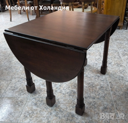 дъбова трапезна маса с падащи плотове, снимка 9 - Маси - 52465524