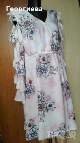 Нова рокля на цветя, с отворени рамена👗🍀L,XL👗🍀арт.451