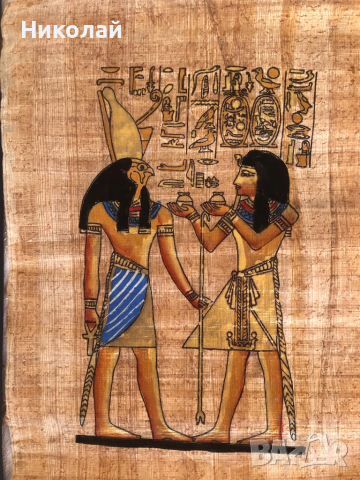 Египетски папирус, ръчна изработка от най-високо качество, лот от 2003 г., снимка 5 - Декорация за дома - 52109033